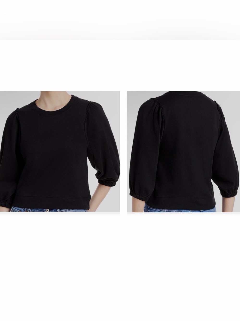 Splendid black bubble sleeve pullover sweatshirt M
